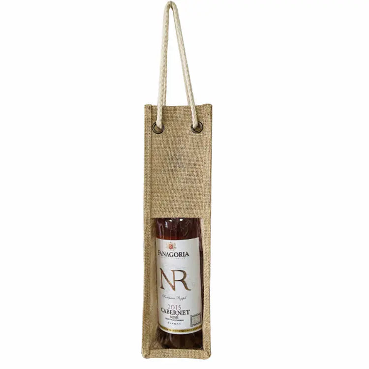 European Style Jute Wine Tote Gift Bag
