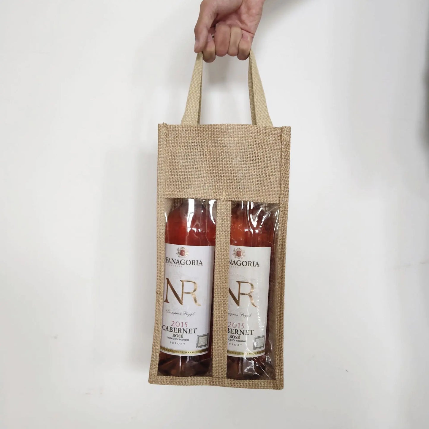 European Style Jute Wine Tote Gift Bag