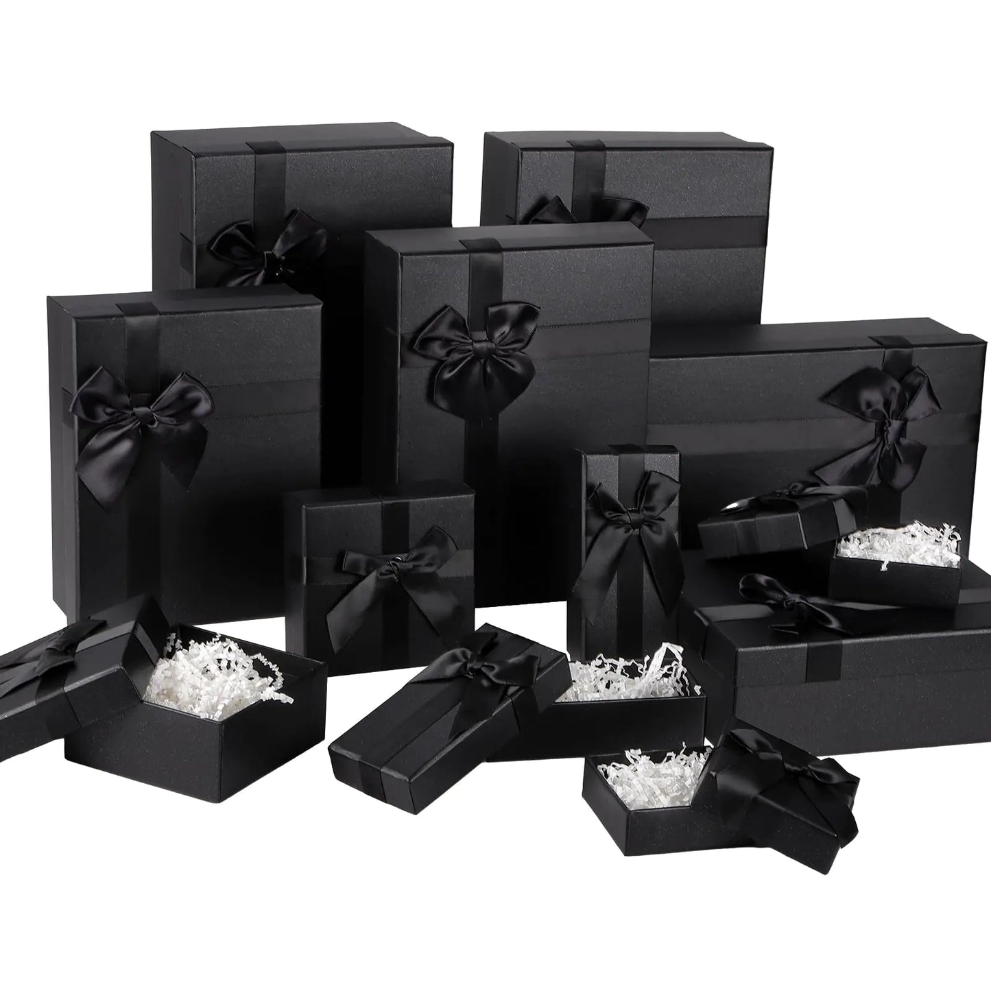 Elegant Black Gift Boxes 12pcs