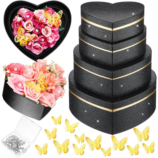 Gift Boxes: Black Heart 4pcs