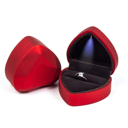 Illuminated Heart Shaped Ring Box