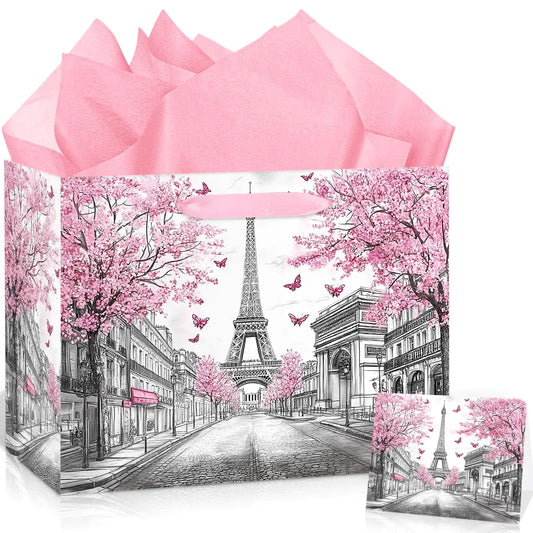 Pink Paris Theme Gift Bag