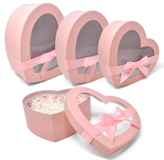 Heart Shaped Gift Boxes 3 Pack Pink