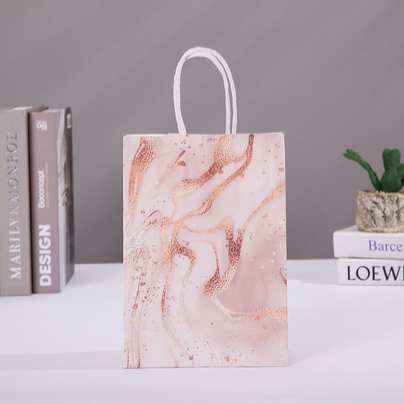 Elegant Marble Design Gift Bag with Handle 5pcs