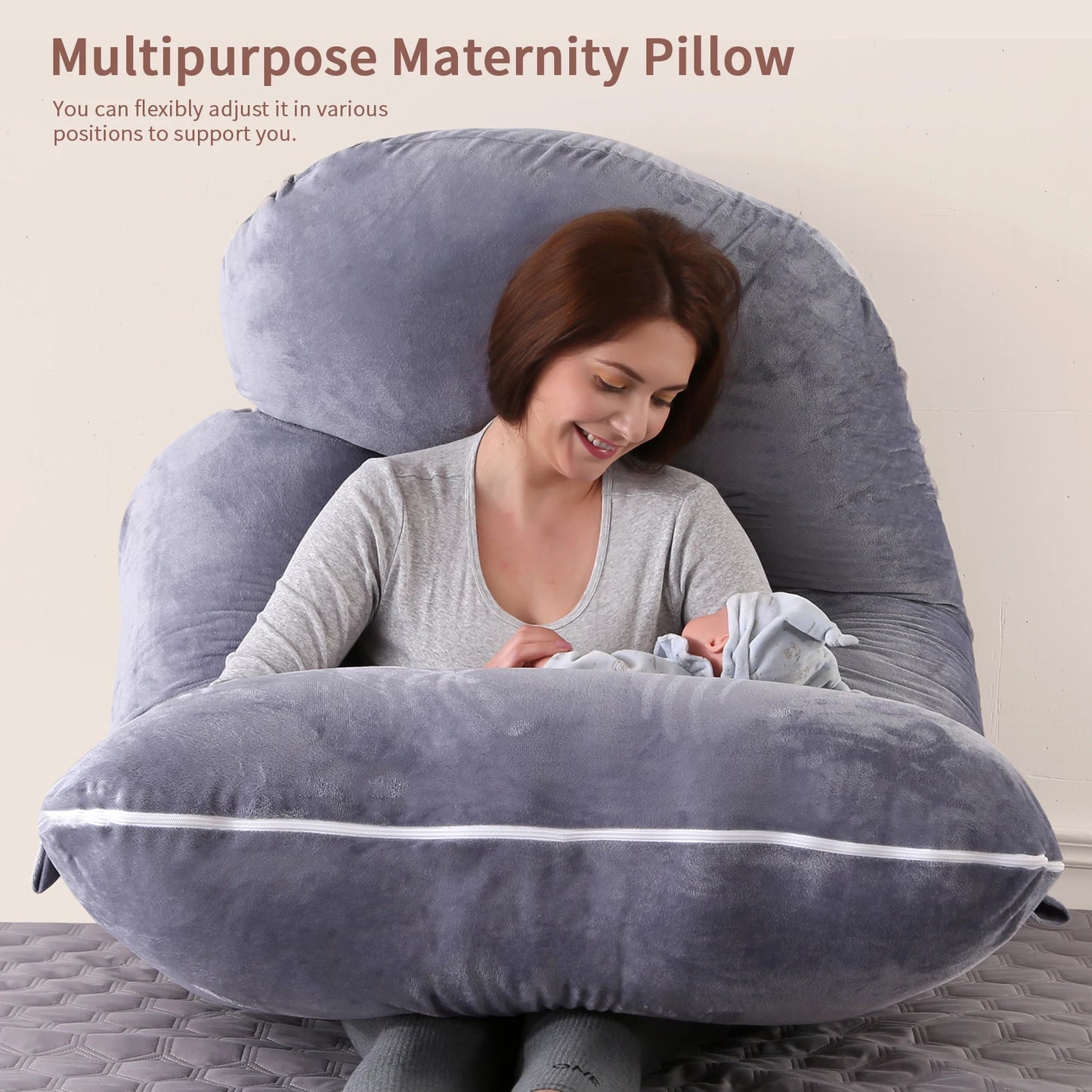 Cozy G-Shaped Maternity Pillow – Perfect Pregnancy Sleep!