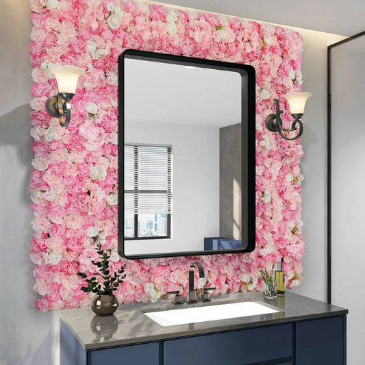 12PCS Artificial Flowers Roses Wall Panel 3D Flower Backdrop Outdoor Decoration