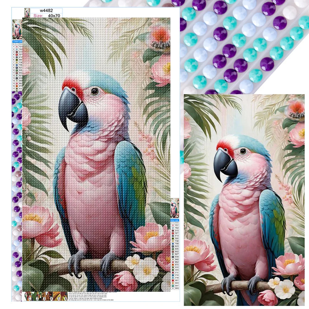 5D DIY Full Round Drill Diamond Painting Bird Kit Home Decor Art Craft 40x70cm