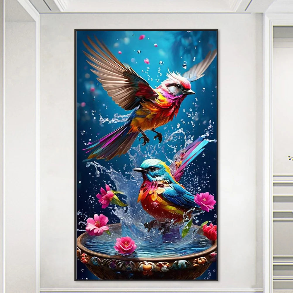 5D DIY Full Round Drill Diamond Painting Bird Kit Home Decor Art Craft 40x70cm