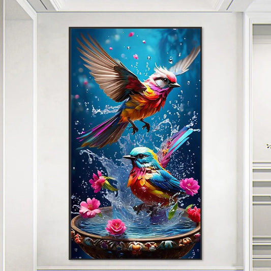 5D DIY Full Round Drill Diamond Painting Bird Kit Home Decor Art Craft 40x70cm