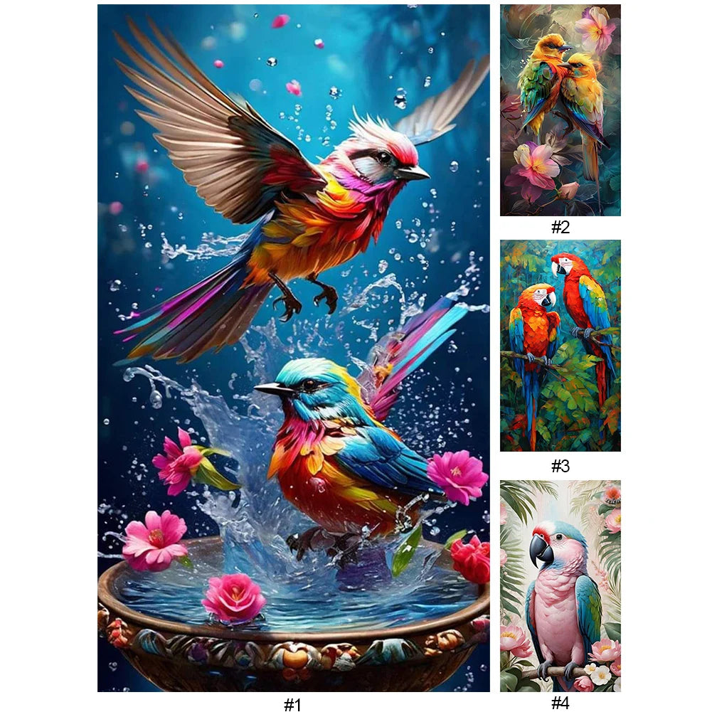 5D DIY Full Round Drill Diamond Painting Bird Kit Home Decor Art Craft 40x70cm