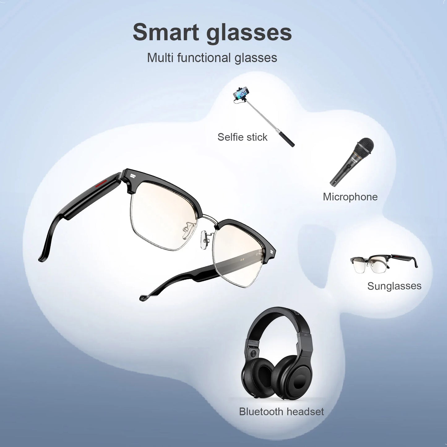 Blackview E1306 Smart Glasses for Men Women Bluetooth Call  AI Voice Mic & Speaker