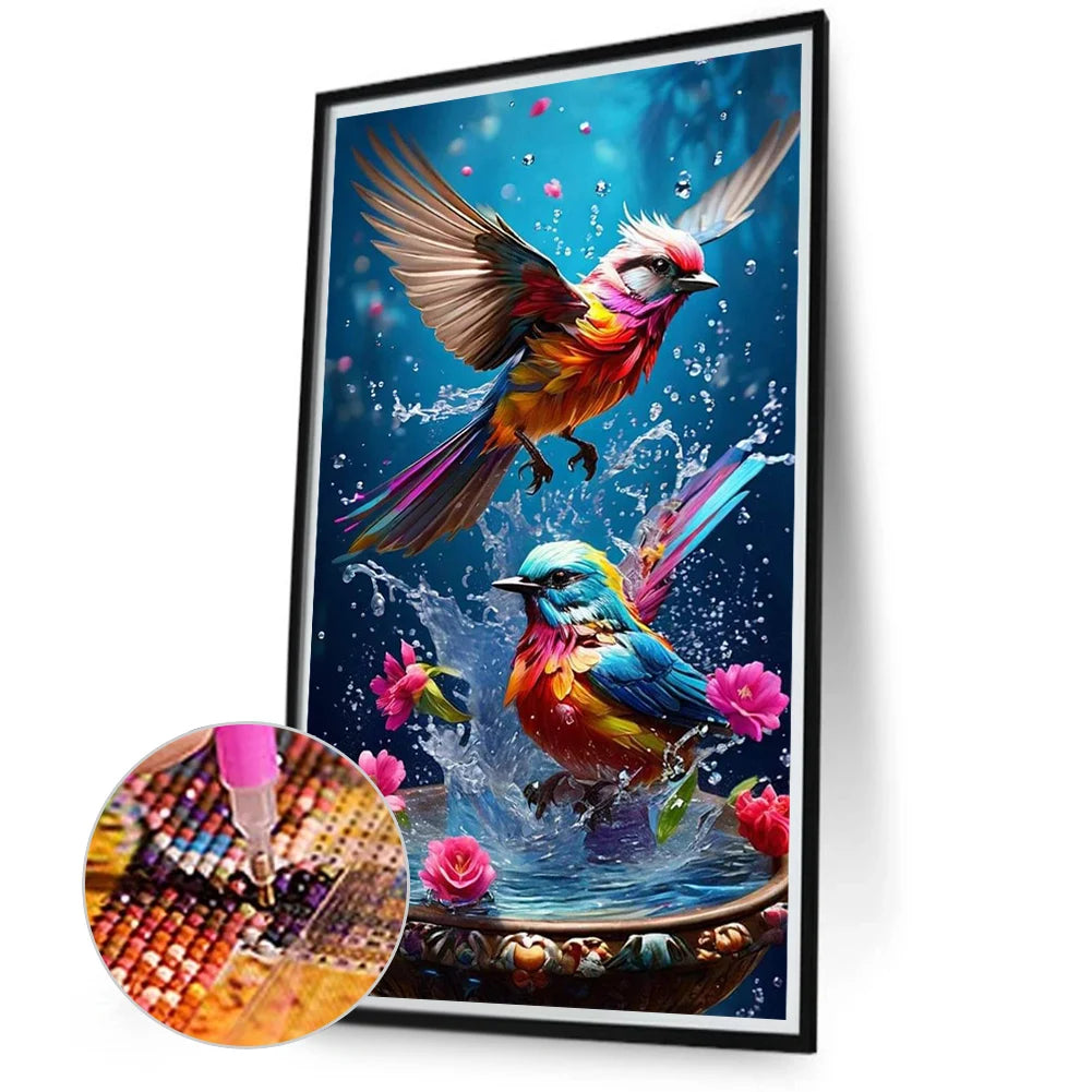 5D DIY Full Round Drill Diamond Painting Bird Kit Home Decor Art Craft 40x70cm