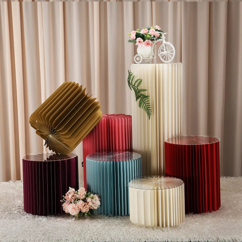 Folding Paper Roman Column Ornaments Party Wedding DIY Decoration