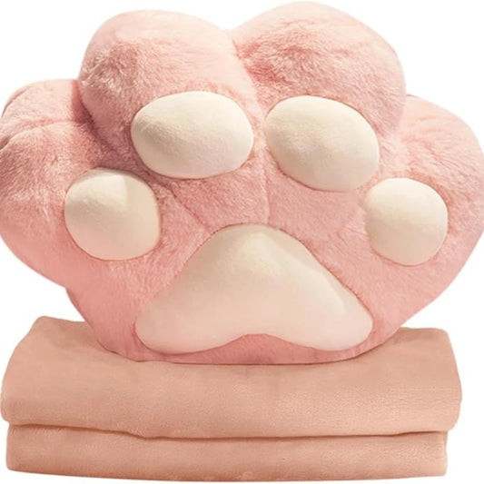 Cozy Cat Plush Travel Pillow & Blanket Set – 2-in-1