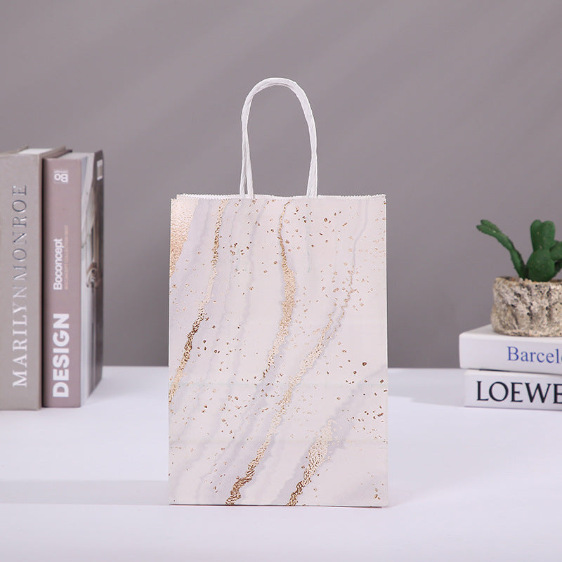 Elegant Marble Design Gift Bag with Handle 5pcs