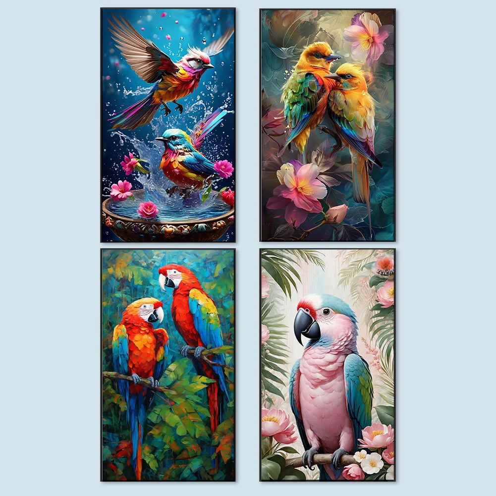 5D DIY Full Round Drill Diamond Painting Bird Kit Home Decor Art Craft 40x70cm