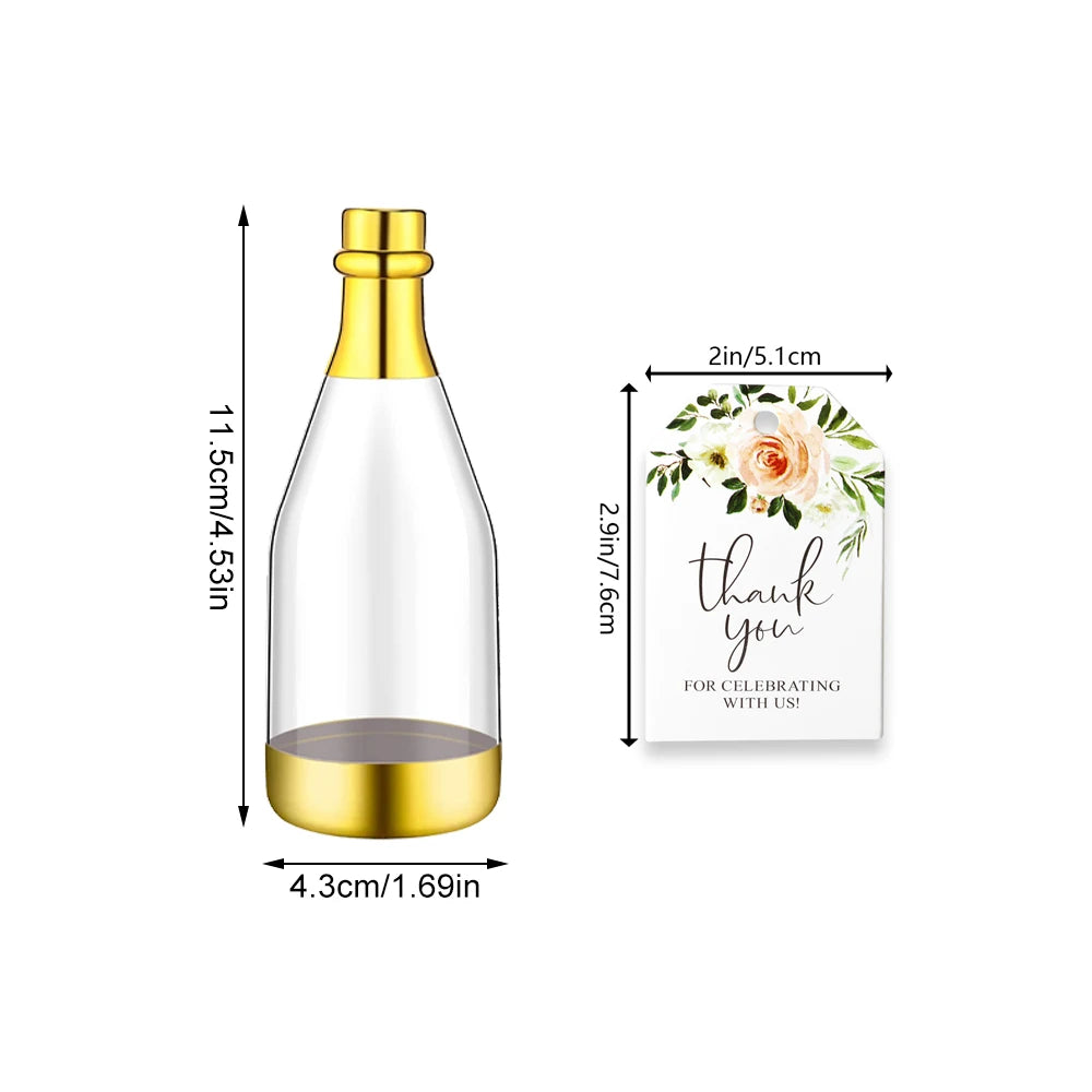 Gold Champagne Bottle Party Gift Boxes (10-Pack)