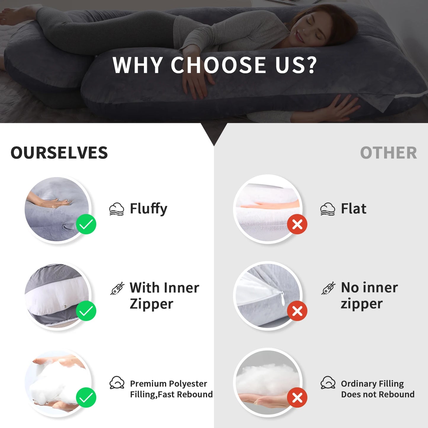 Cozy G-Shaped Maternity Pillow – Perfect Pregnancy Sleep!