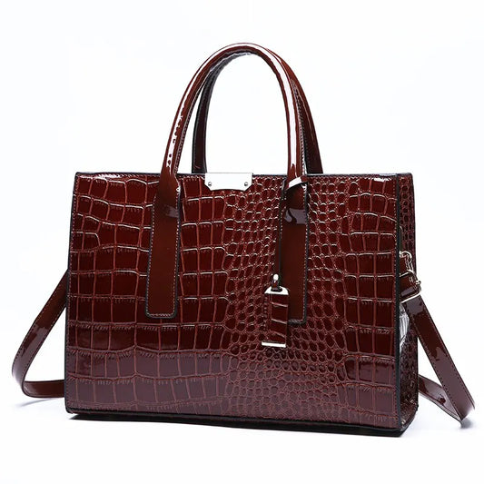 Womens Gift Box: Handstitched Crocodile Print Purse