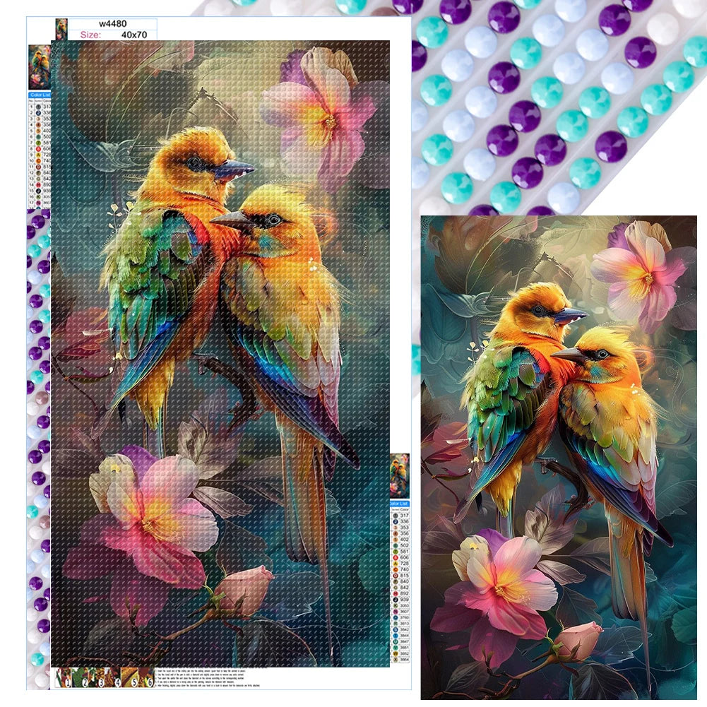 5D DIY Full Round Drill Diamond Painting Bird Kit Home Decor Art Craft 40x70cm