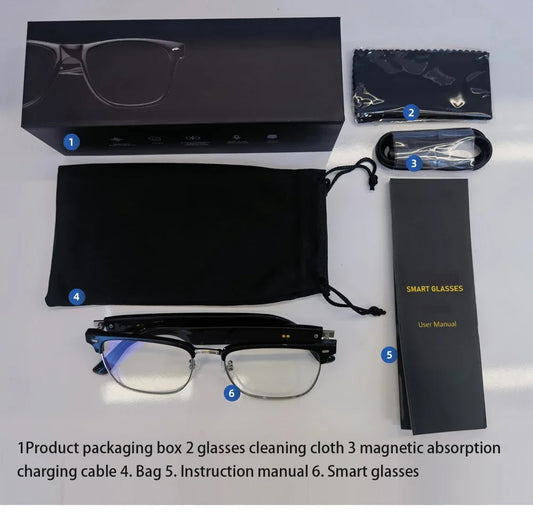 Blackview E1306 Smart Glasses for Men Women Bluetooth Call  AI Voice Mic & Speaker