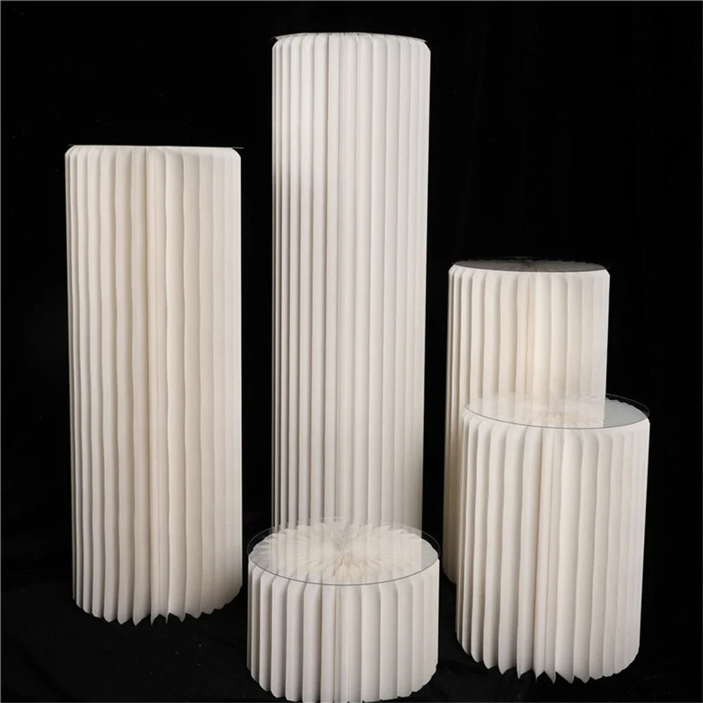 Folding Paper Roman Column Ornaments Party Wedding DIY Decoration