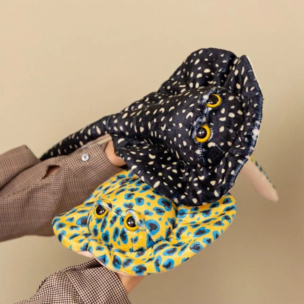 Snuggly Black Diamond Stingray Plush – Cute Ocean Pillow for Kids
