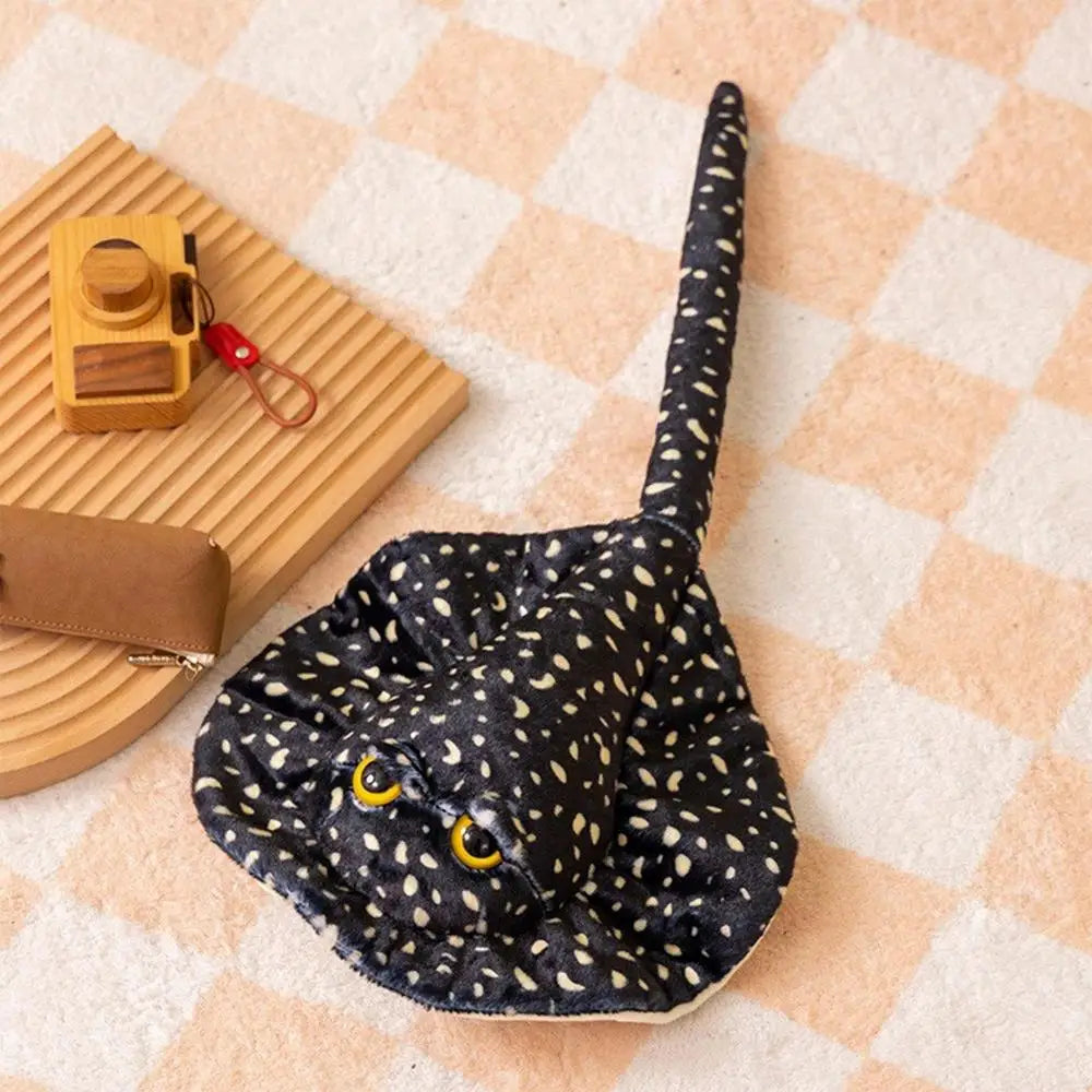 Snuggly Black Diamond Stingray Plush – Cute Ocean Pillow for Kids