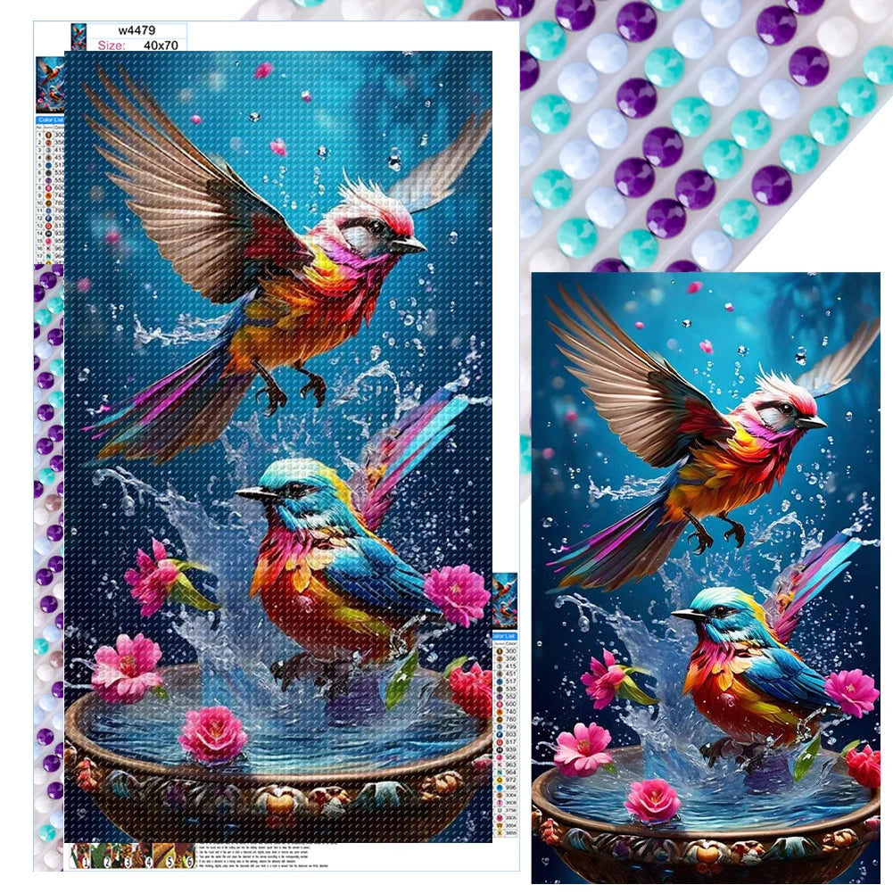 5D DIY Full Round Drill Diamond Painting Bird Kit Home Decor Art Craft 40x70cm