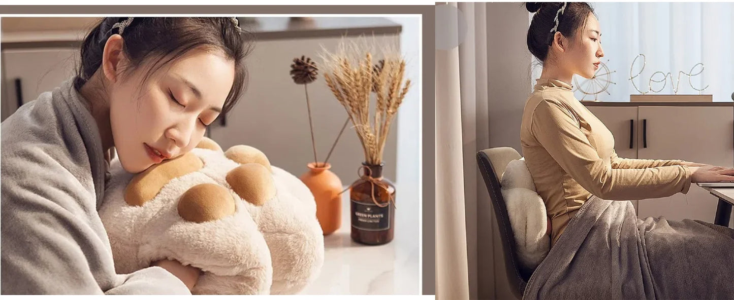 Cozy Cat Plush Travel Pillow & Blanket Set – 2-in-1