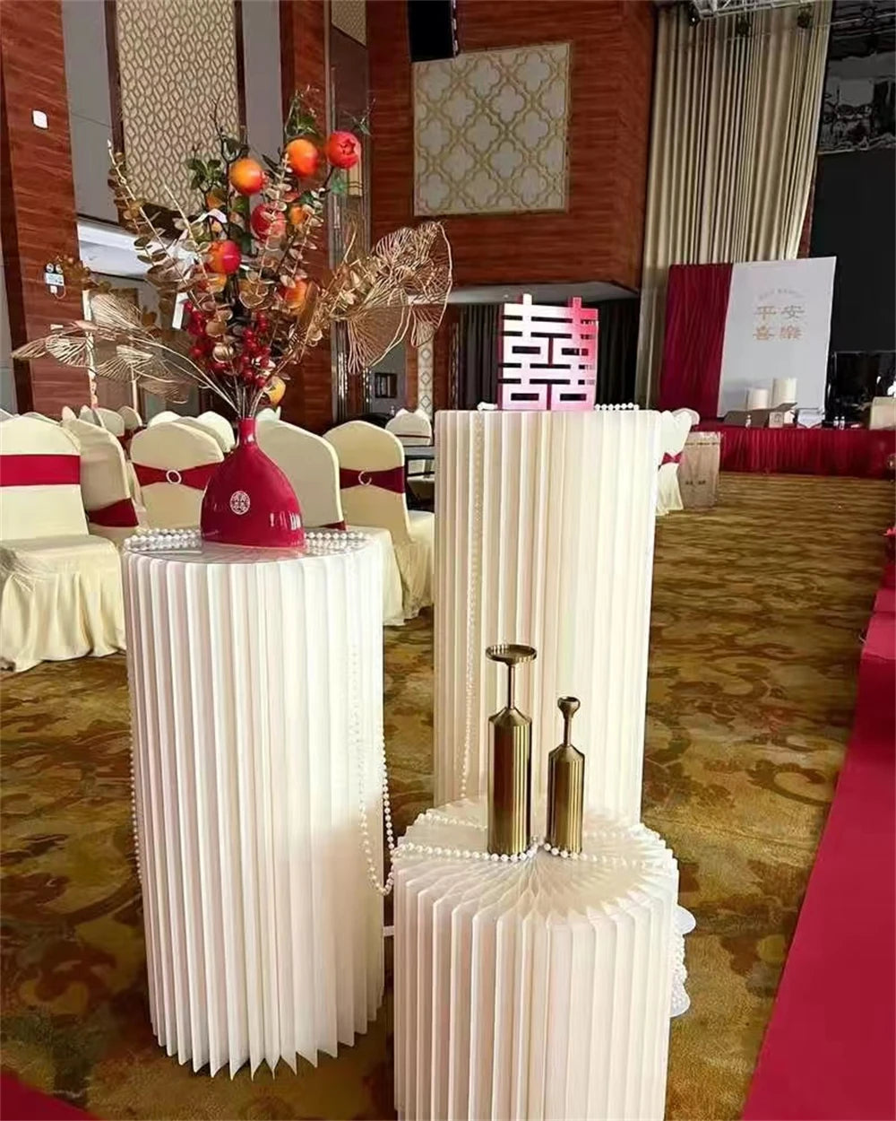 Folding Paper Roman Column Ornaments Party Wedding DIY Decoration