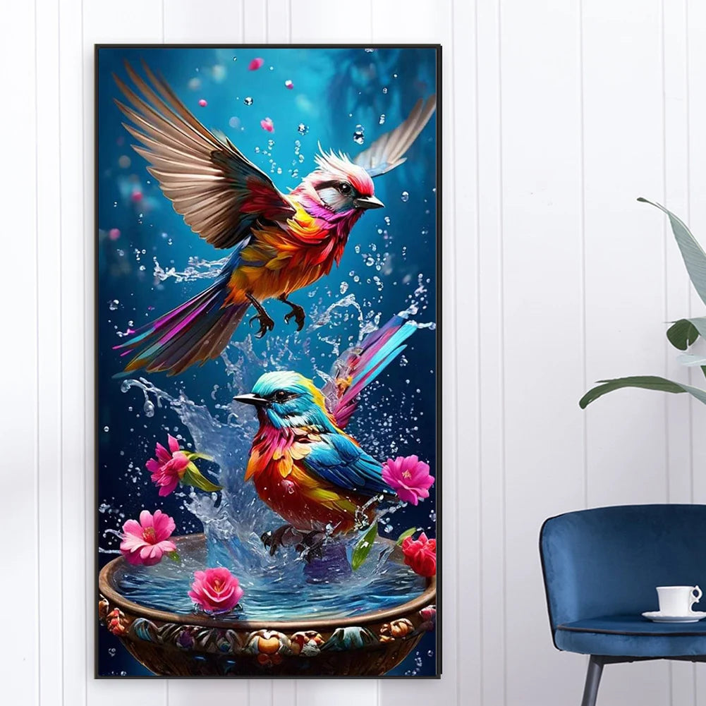 5D DIY Full Round Drill Diamond Painting Bird Kit Home Decor Art Craft 40x70cm
