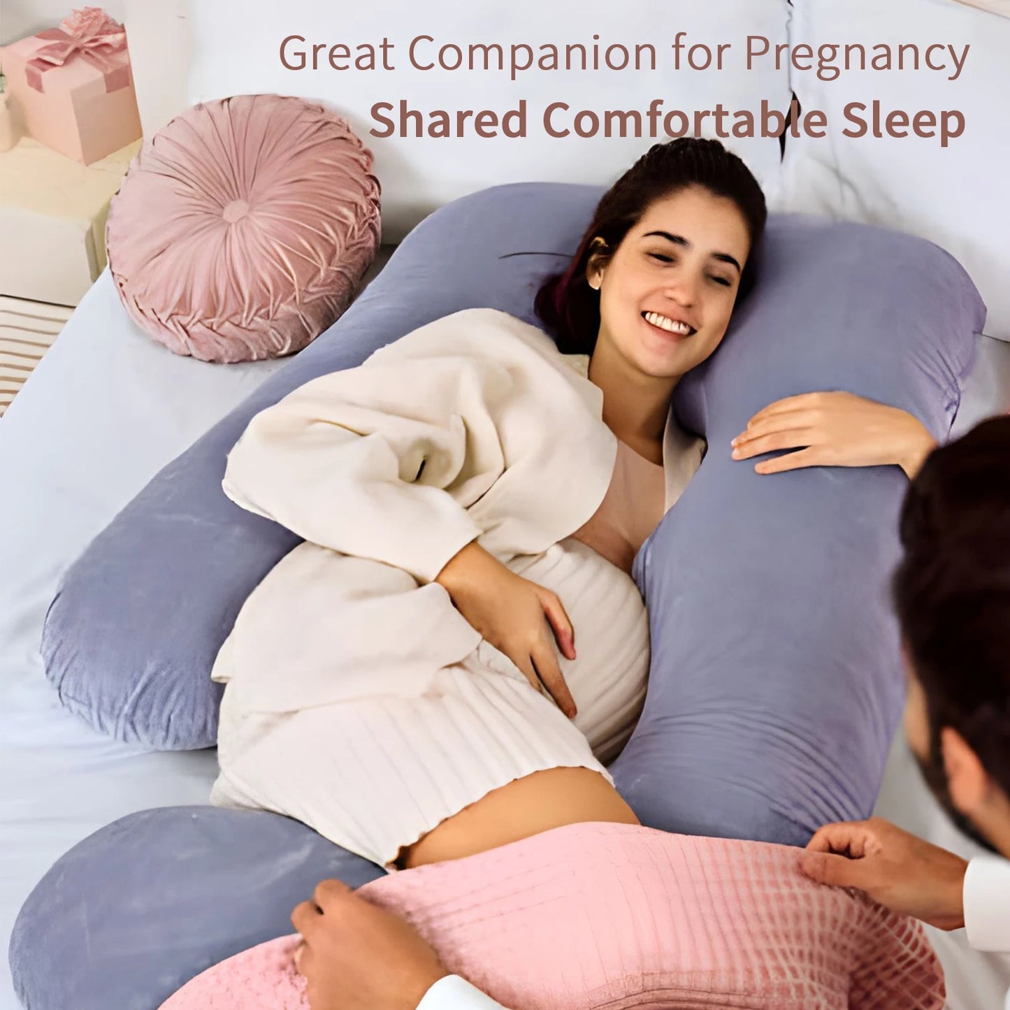 Cozy G-Shaped Maternity Pillow – Perfect Pregnancy Sleep!
