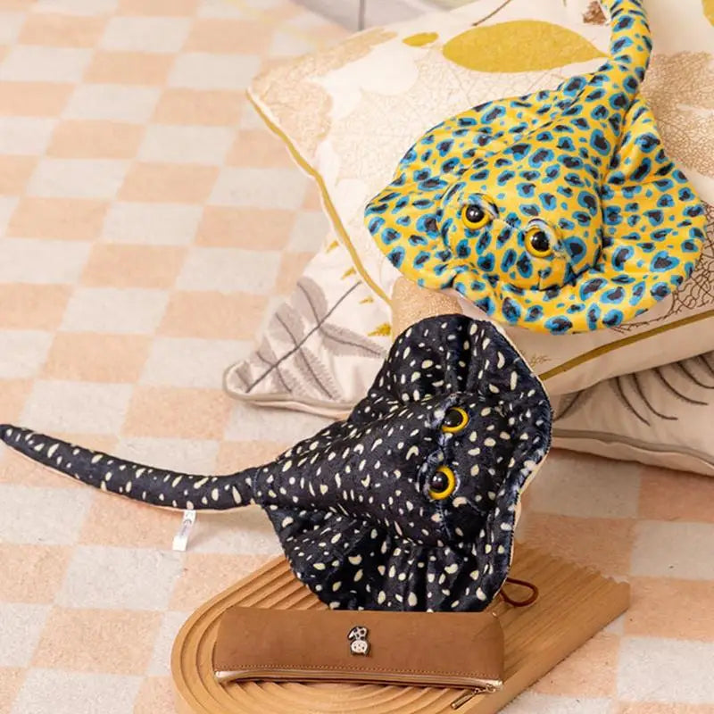 Snuggly Black Diamond Stingray Plush – Cute Ocean Pillow for Kids