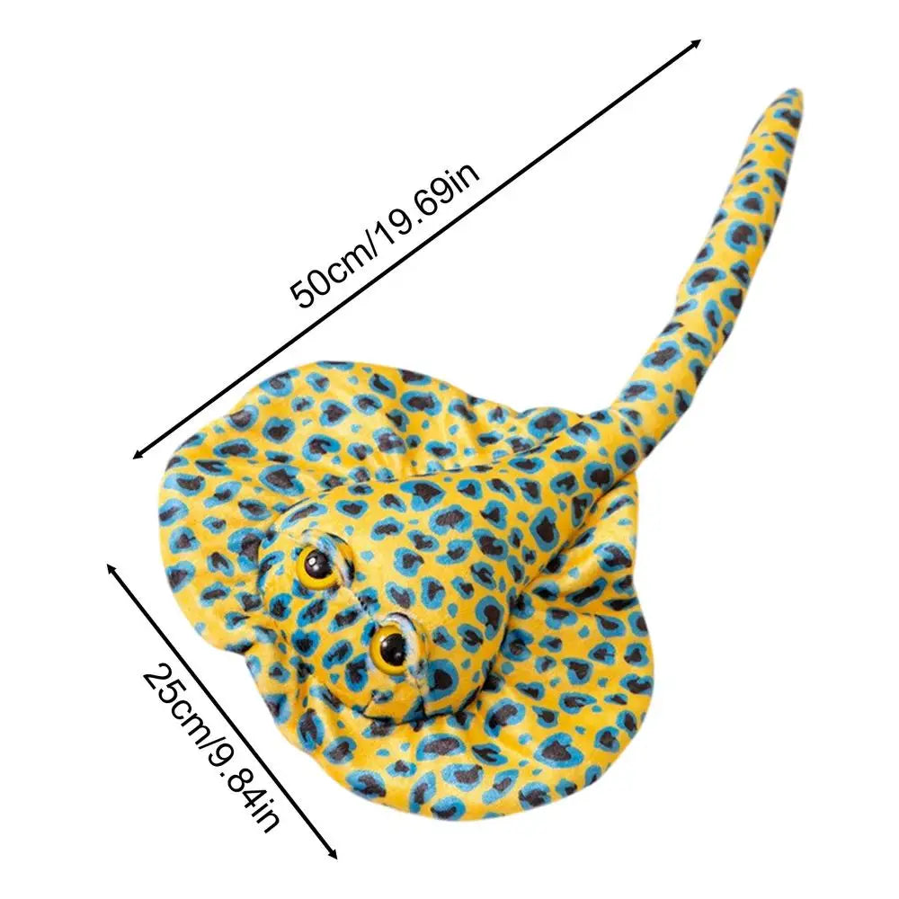 Snuggly Black Diamond Stingray Plush – Cute Ocean Pillow for Kids
