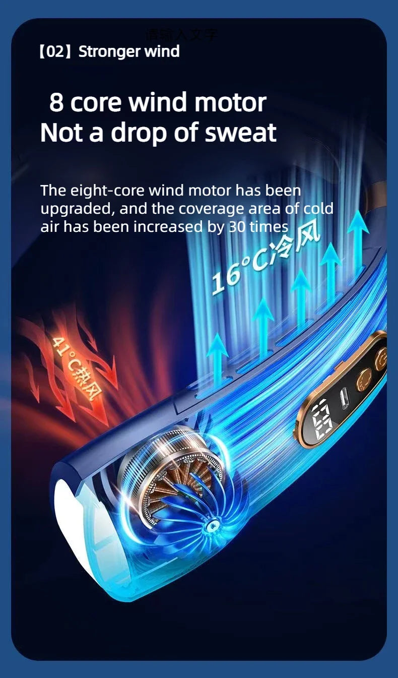 Ultra Cool Bladeless Neck Fan with LED