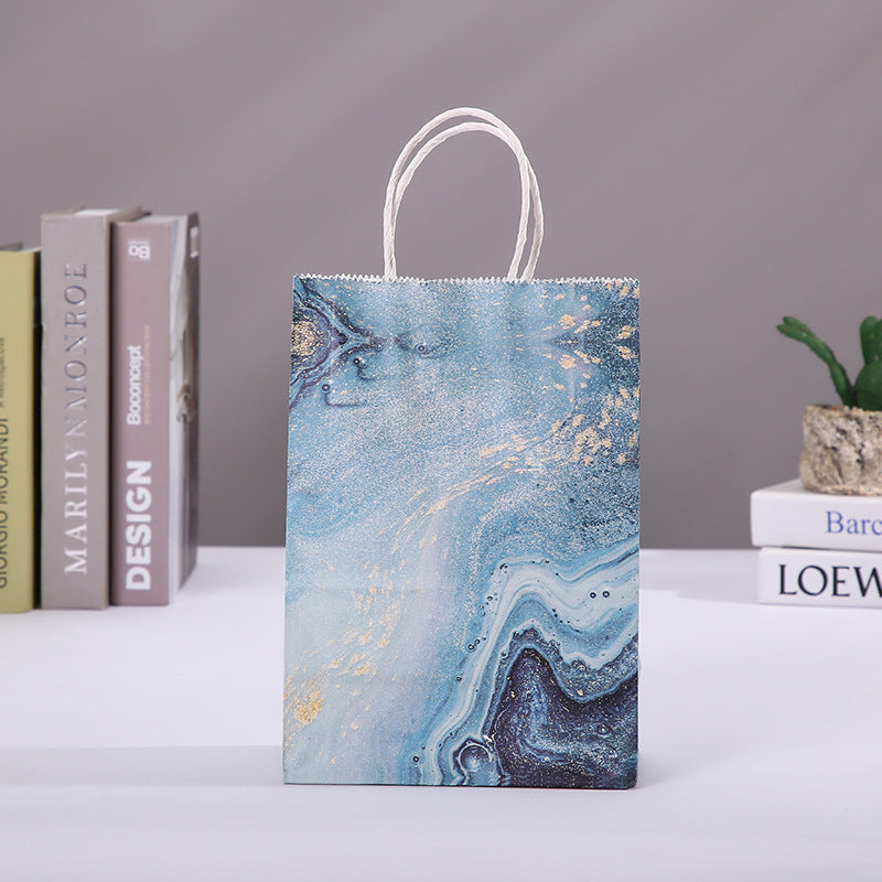 Elegant Marble Design Gift Bag with Handle 5pcs