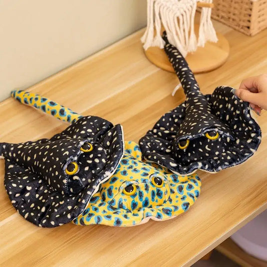 Snuggly Black Diamond Stingray Plush – Cute Ocean Pillow for Kids