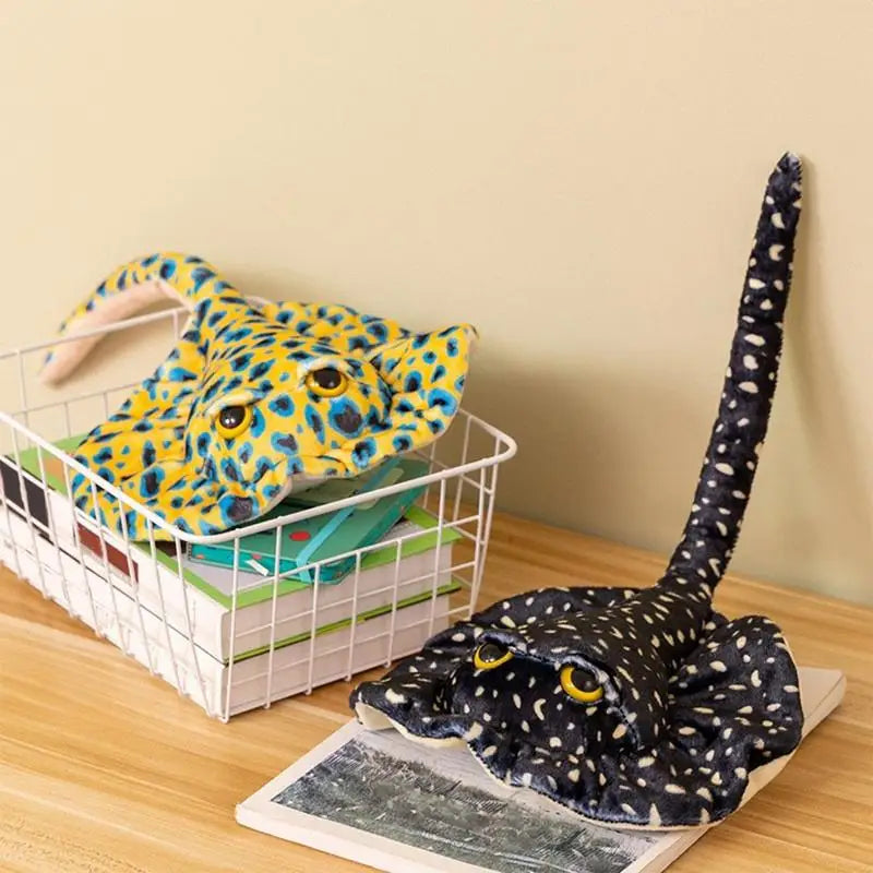 Snuggly Black Diamond Stingray Plush – Cute Ocean Pillow for Kids