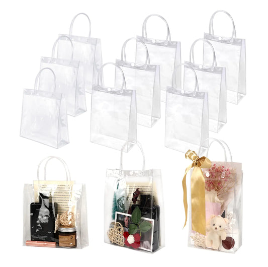 Clear Gift Bags with Handle Clear 20pcs