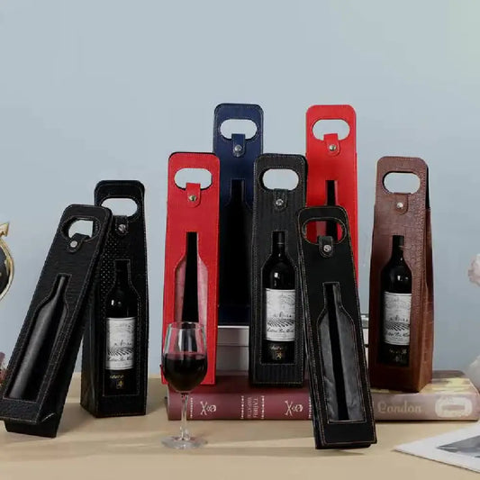 Gift Box: Portable Leather Red Wine