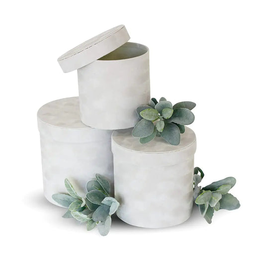 Premium Round Velvet Flower Box 3pcs